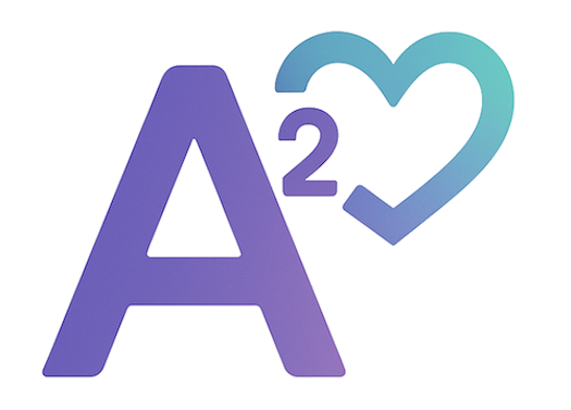 Accessibility Alliance logo with a stylized letter "A" in purple with a small "2" and a heart shape in a blue-green gradient. Modern, clean design conveying a sense of technology and creativity.